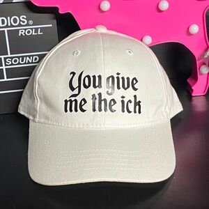 NWOT You Give Me The Ick Adjustable Viral White Unisex Funny Mean Hat Cap